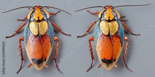 Cockroach concept with 6-legged insect pest