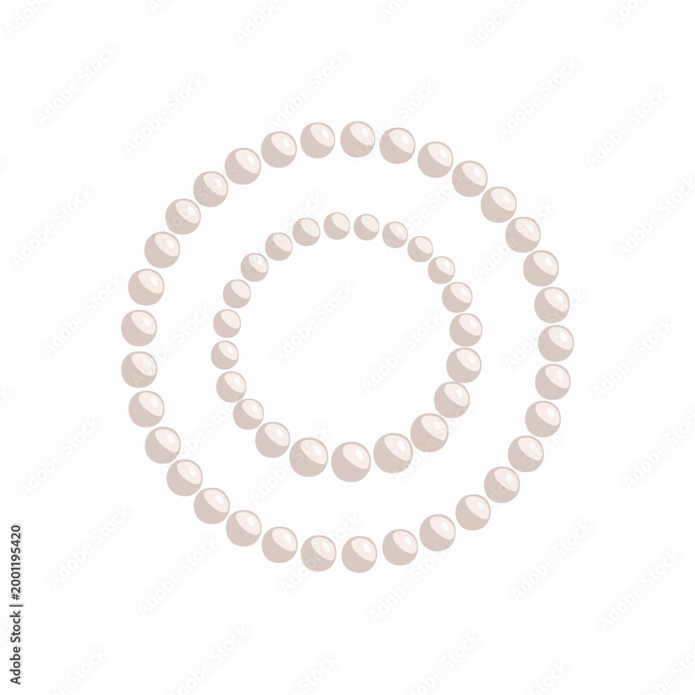 Obraz premium Elegant Circle of Lustrous Pearls on a Clean White Background