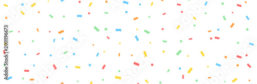 カラフルな紙吹雪が舞う背景透過のベクターイラスト お祝いやセールのバナーデザインに使える素材