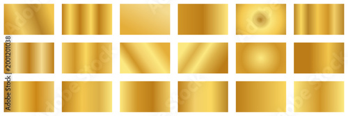 Vector set of gold gradient palette for digital design and decoration element.