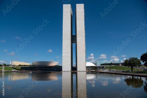 Fotografie National Congress of Brazil in Brasília on a clear, sunny day