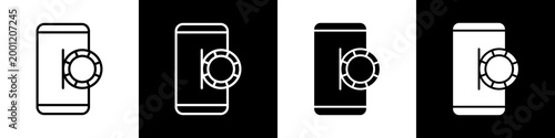 Chip black and white icon design concept