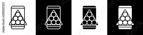 Foto Pool ball black and white icon design concept