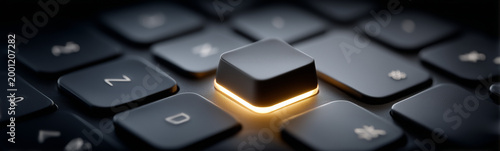 Illuminated Key: A close-up...