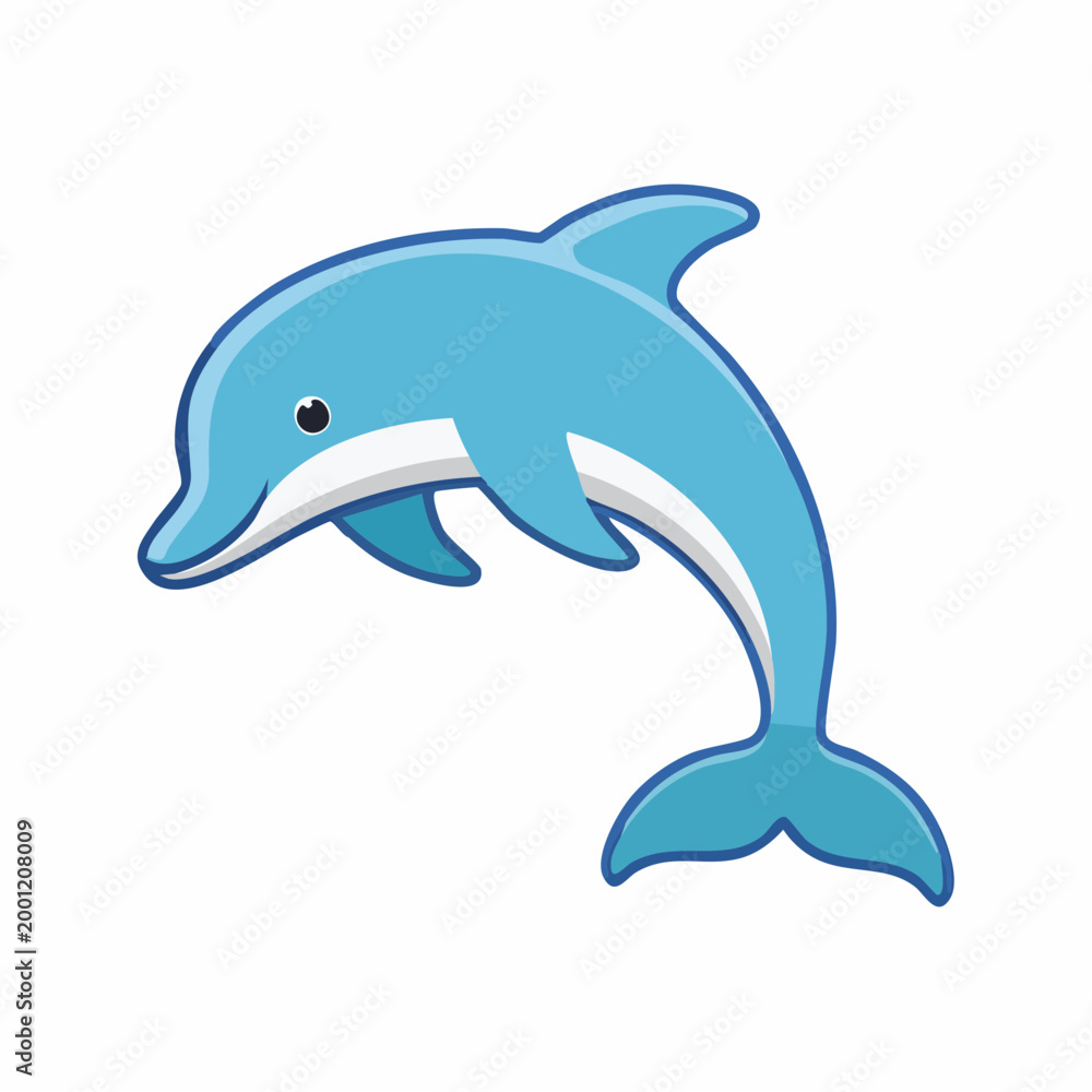 Obraz premium Cartoon Dolphin Illustration