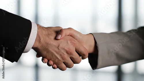 Business handshake, professional agreement, partnership, corporate deal