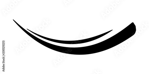 minimal abstract black oval brush stroke shape vector illustration with smooth curved line and modern monochrome geometric design on white background