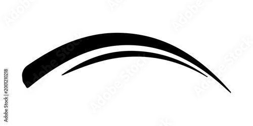 minimal abstract black oval brush stroke shape vector illustration with smooth curved line and modern monochrome geometric design on white background