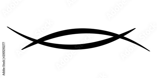 minimal abstract black oval brush stroke shape vector illustration with smooth curved line and modern monochrome geometric design on white background