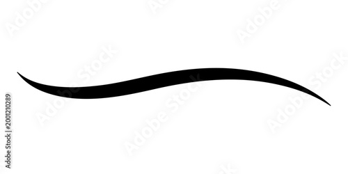 minimal abstract black oval brush stroke shape vector illustration with smooth curved line and modern monochrome geometric design on white background