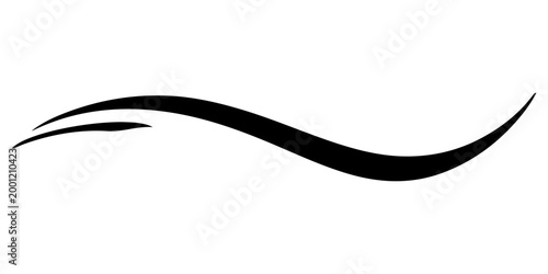 minimal abstract black oval brush stroke shape vector illustration with smooth curved line and modern monochrome geometric design on white background