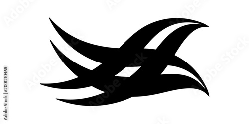 minimal abstract black oval brush stroke shape vector illustration with smooth curved line and modern monochrome geometric design on white background