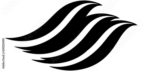 minimal abstract black oval brush stroke shape vector illustration with smooth curved line and modern monochrome geometric design on white background