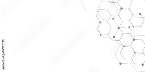 Abstract technology background with hexagons. modern geometric hexagon shape Poster, wallpaper, Landing page. geometric hexagonal, triangle, shape. Vector illustration. can be used in cover design.