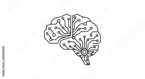 Circuit board brain technology concept.