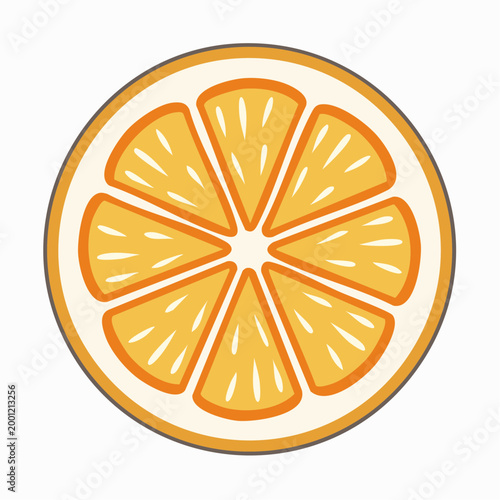 Stylized Slice of Orange Fruit