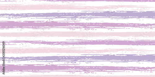 Vibrant watercolor brush stripes seamless pattern. Pale purple, creme violet and peach orange paintbrush lines horizontal seamless texture for background.