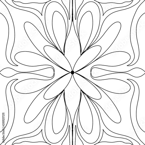 Abstract Symmetrical Floral Line Pattern Background