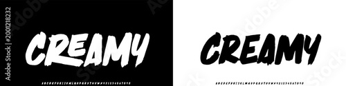 Creamy Bold brush vector font. Alphabet handmade brush with uppercase and lowercase.	