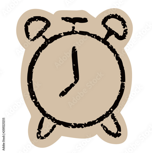 Alarm Clock scrapbook collage style, timer doodle, timepiece icon, watch sketch, morning graphic, deadline symbol, reminder clipart, aesthetic paper elements