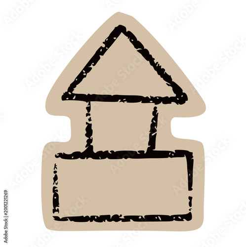 House Sticker scrapbook collage style, home illustration, cottage icon, building doodle, dwelling sketch, residence graphic, property symbol, torn paper elements