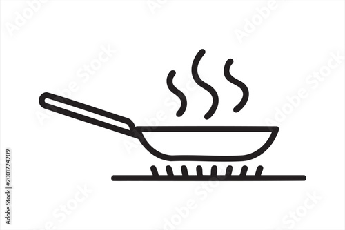 Frying Pan Symbol for Kitchen Apps Menu Design and Food Branding