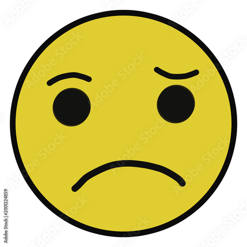 Sad face icon, smiley, emoticon