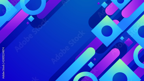 Sophisticated dark blue abstract background featuring geometric squares and rounded shapes for high tech and professional use