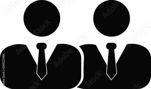 Two Businessmen Partners Icon for Corporate Teamwork,  business partnership, teamwork, collaboration, B2B services, corporate management, colleagues, company founders.