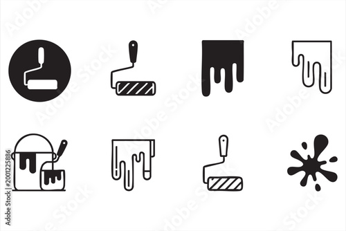 Painting Tool Symbol Set for Interior Decoration Projects