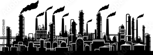 a vast industrial complex with numerous towers smokestacks and processing units