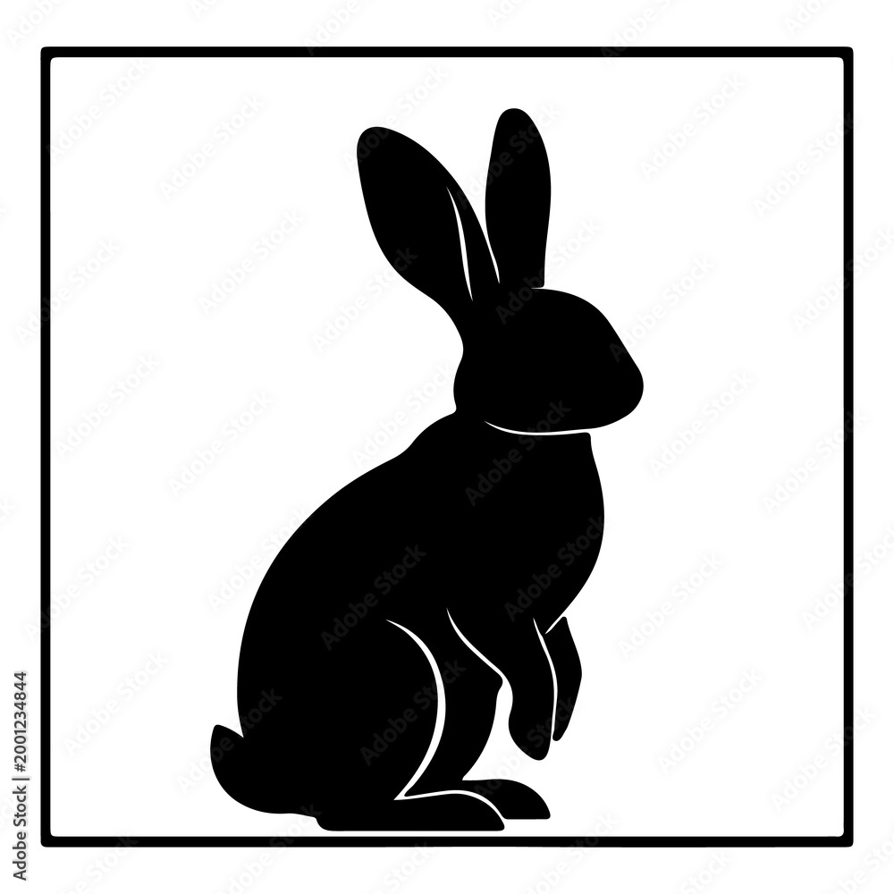 Obraz premium black rabbit vector illustration
