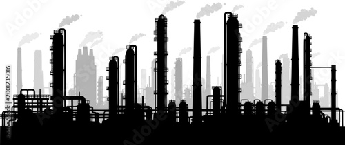 a vast industrial complex with numerous towers smokestacks and processing units