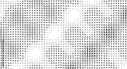 Quadro su tela Abstract black and white woven op art pattern