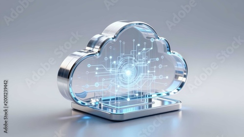 Cloud Computing Technology Concept with Digital Data Infrastructure and Global Network Server
