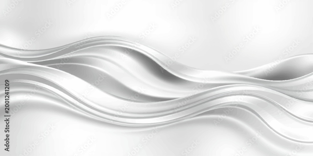 Obraz premium Abstract white wavy vector background with smooth blue lines and a dynamic silk texture creating a professional motion design concept