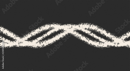 Quadro su tela Grunge distressed hand drawn wavy line