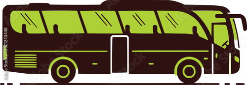 Bus silhouette shows a green coach on white background.