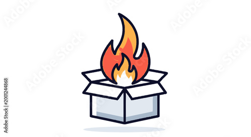 Flaming Box with Rising Fire.