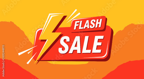 Flash sale discount offer label.