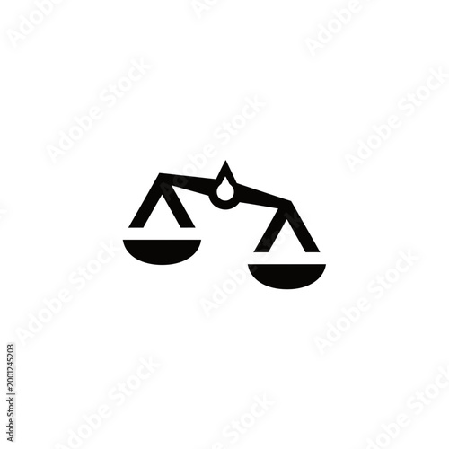 Canvastavla Balance Scale with Water Drop Icon