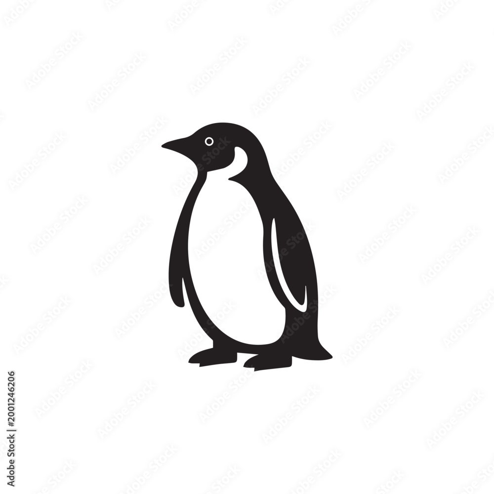 Obraz premium Minimalist Penguin Outline Icon