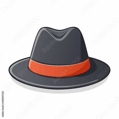 Classic Fedora Hat with Orange Band
