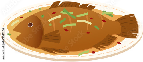 Chinese new year dish sweet and sour fish