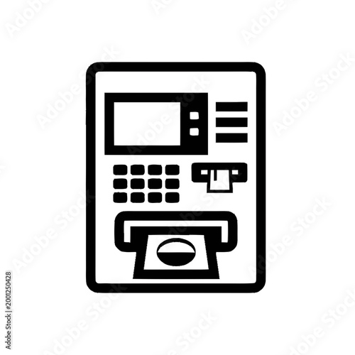 Payment terminal with screen and keypad.