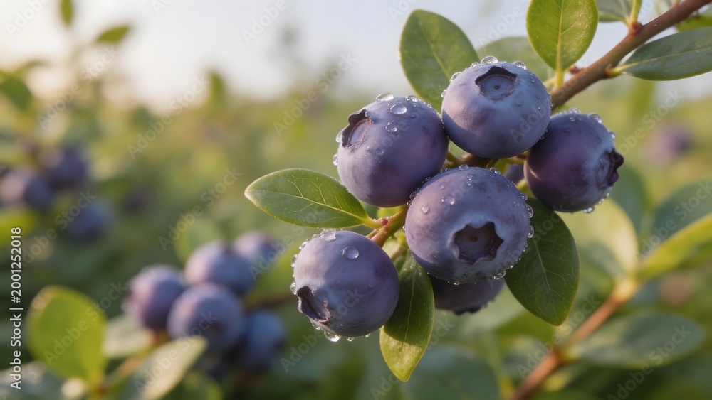 Fototapeta premium blueberries on a branch