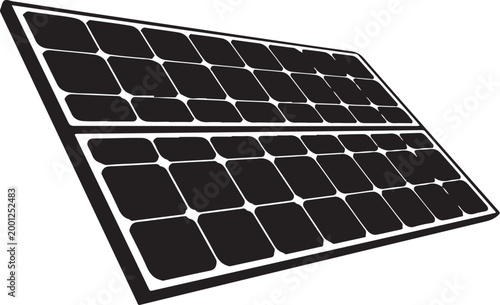 Black solar panel with white background photovoltaic