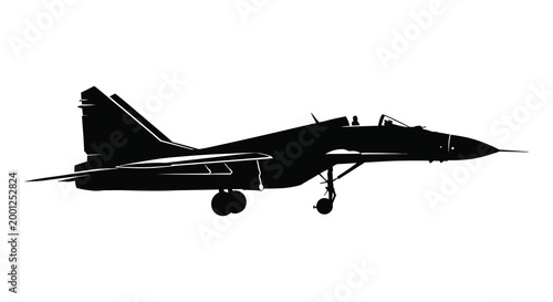 fighter jet silhouette on white background high quality