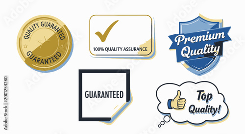 Quality Assurance Badges Collection - Guarantee and Premium Seals