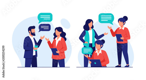 People communicating in business setting.